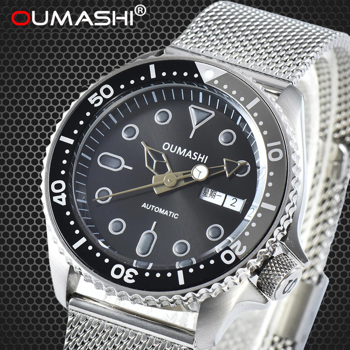 

41mm Oumashi NH35/36 Movement Luxury Wristwatch Stainless Automatic Men Watch Sapphire Glass Water Proof Mechanical Wristwatch