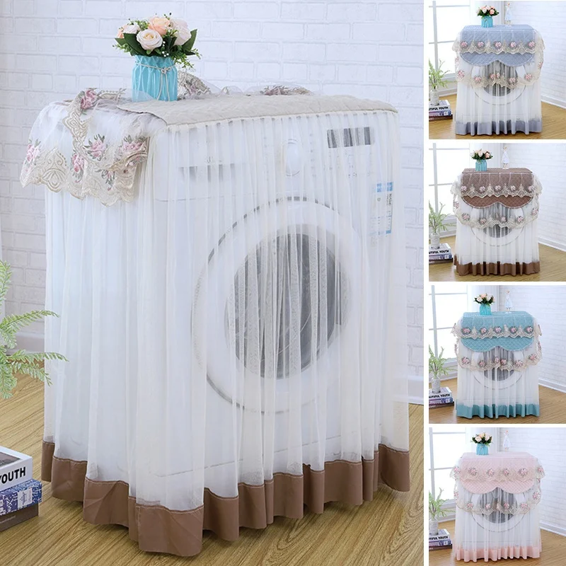 

Lace Dust Proof Protector Floral Style Home Decor Washing Machine Cover 4 Colors Washable 60*60*85cm Decoration