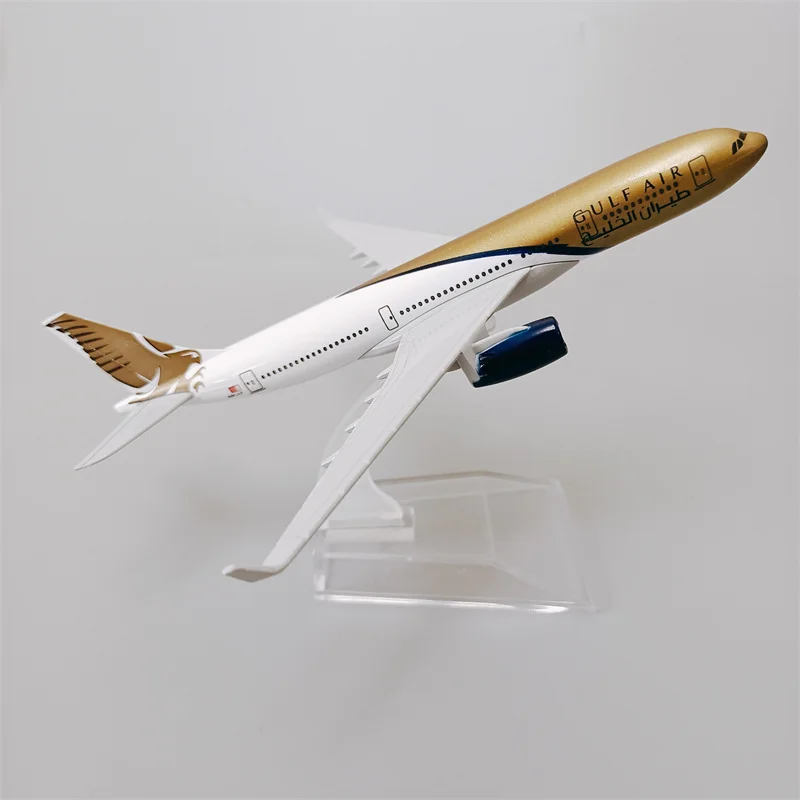

16cm Bahrain Airways GULF Air Airbus 330 A330 Airlines Alloy Metal 1:400 Scale Diecast Airplane Model Plane Aircraft with Holder