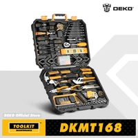 deko 168pcs208pcs hand tool edc woodworking multi tools with tool box include socket set torque wrench hammer knife