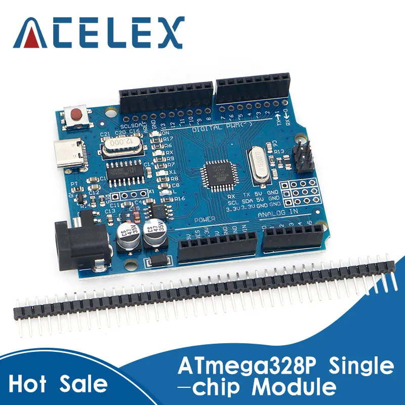 

For arduino UNO-R3 development board ATmega328P single-chip module improved TYPE-C interface