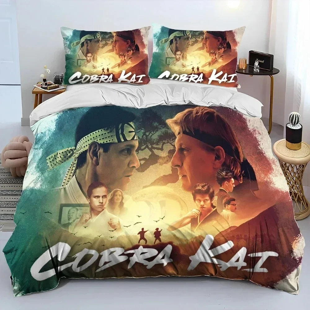 Фото 3D Cobra Kai Amanda TV Karate Comforter Комплект постельного белья, пододеяльник, пододеяльник, наволочка, комплект постельного белья King Queen Size Kids №1