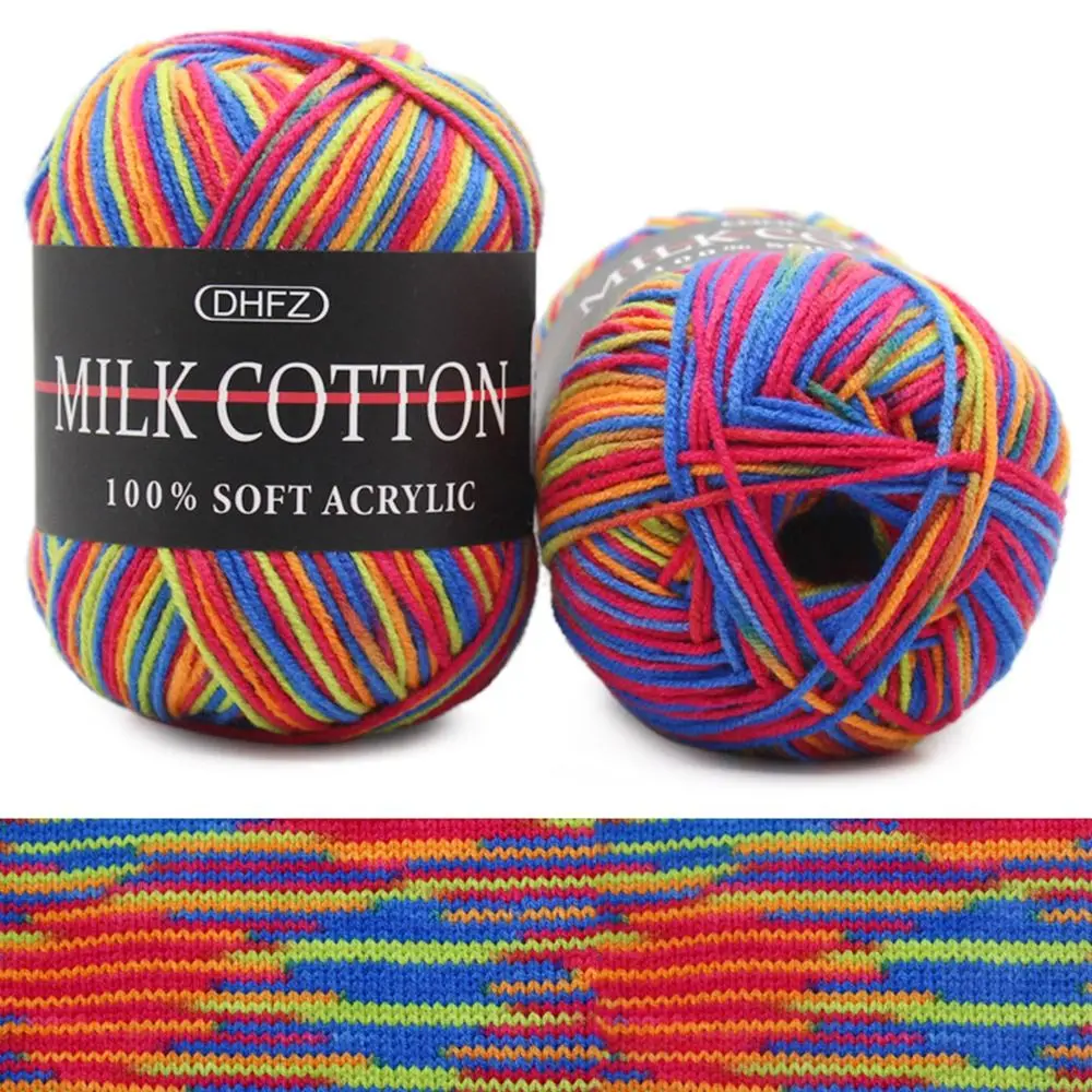 

2Pcs 50g Knit Sweater Scarf Hat Milk Cotton Knitting Doll Wool Yarn Knitting Crochet Double Hand Knitted Yarn
