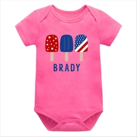 custom name patriotic popsicles shirt personalized red white and blue graphic baby clothes 4th of july kids outfit baby girl m