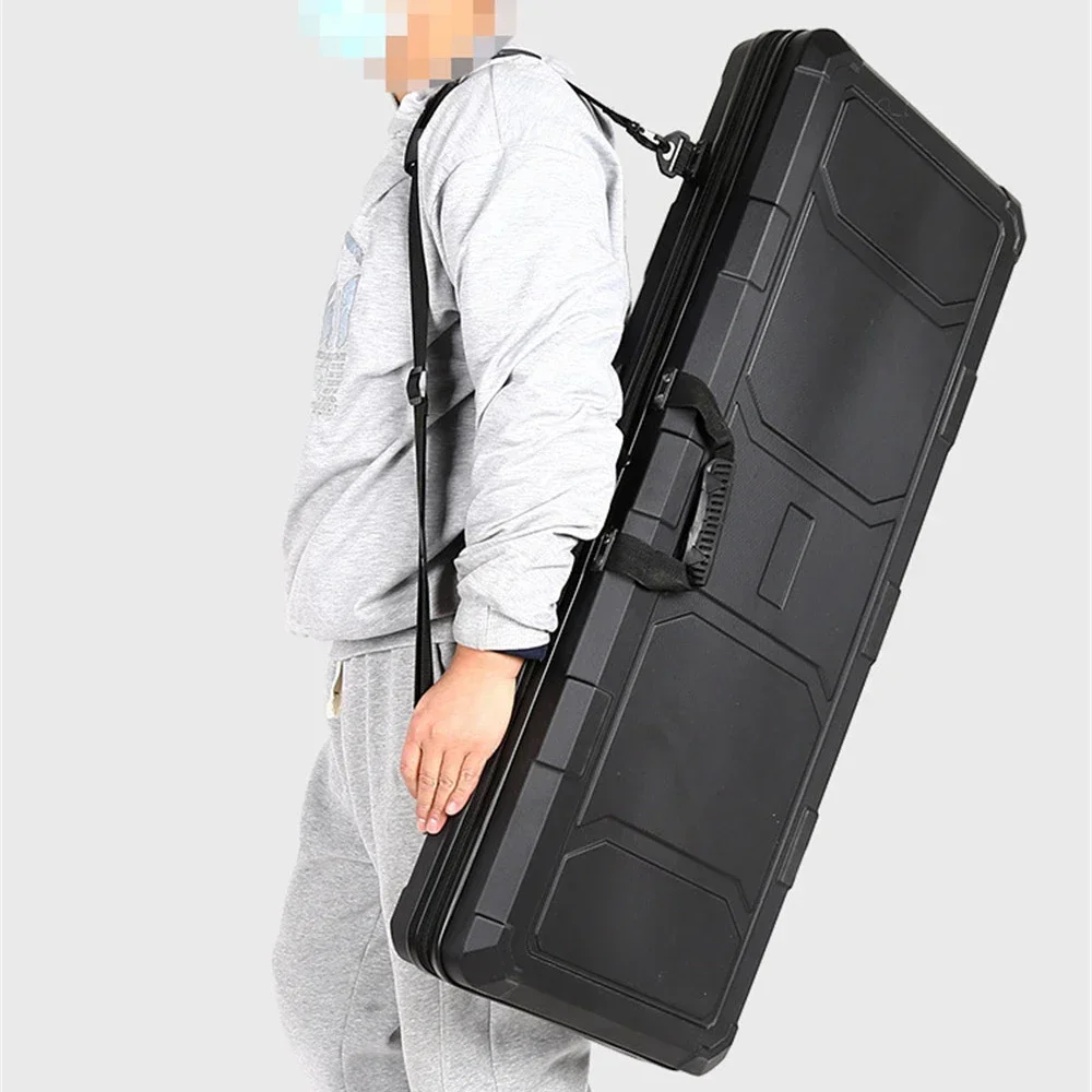 

Тактический чемодан, чехол для инструментов, коробка 100 см, расширенный жесткий корпус, противоударный, водонепроницаемый, с луком для дрона, удочка, защитные коробки для хранения