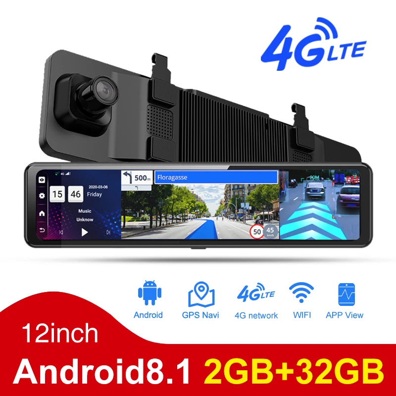 Z70 2 + 32G 4g android 8 1 зеркальный автомобильный черный Бокс двойная камера HD1080P с Wi-Fi