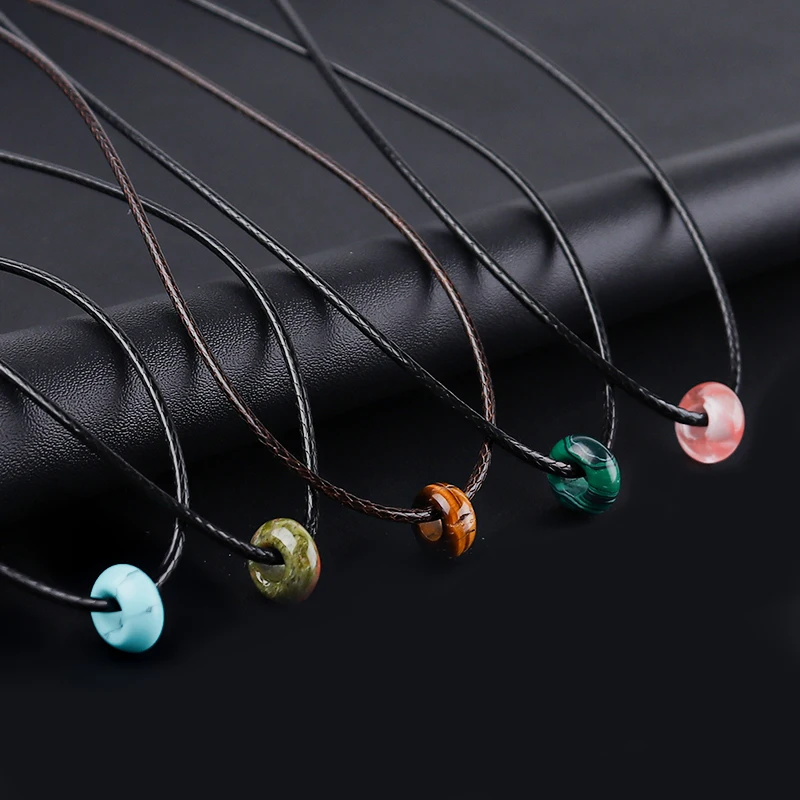 10 шт. каменные бусины в форме счетов с большим отверстием натуральный камень