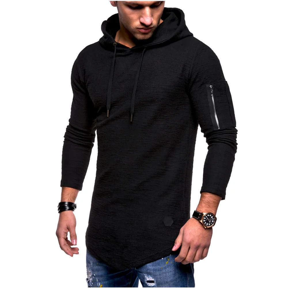 

2023 Brand New Men's Hoodies Sweatshirts Jacquard Men Hooded Sweatshirt Arm Zipper Stitching Long Man Hoodies Sweatshirts
