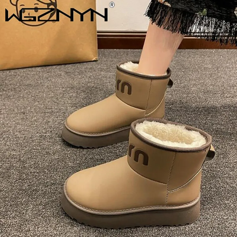 НОВЫЕ женские зимние ботинки теплые плюшевые однотонные модные ботильоны без