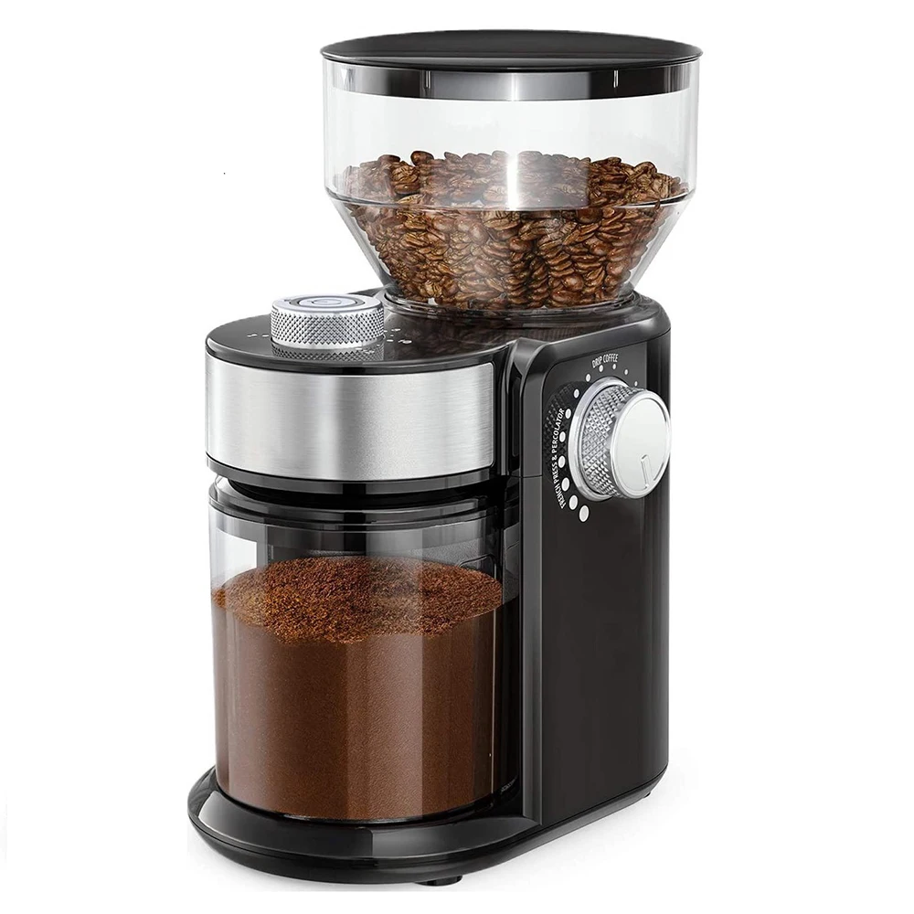 150W Espresso Electric Burr Coffee Grinder Home Kitchen Adjustable Coffee Bean Grinding Machine for Drip and Percolator Coffee