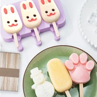 homemade diy cute cartoon ice cream maker mould silicone popsicle molds reusable soft ice cream mold home kitchen tools