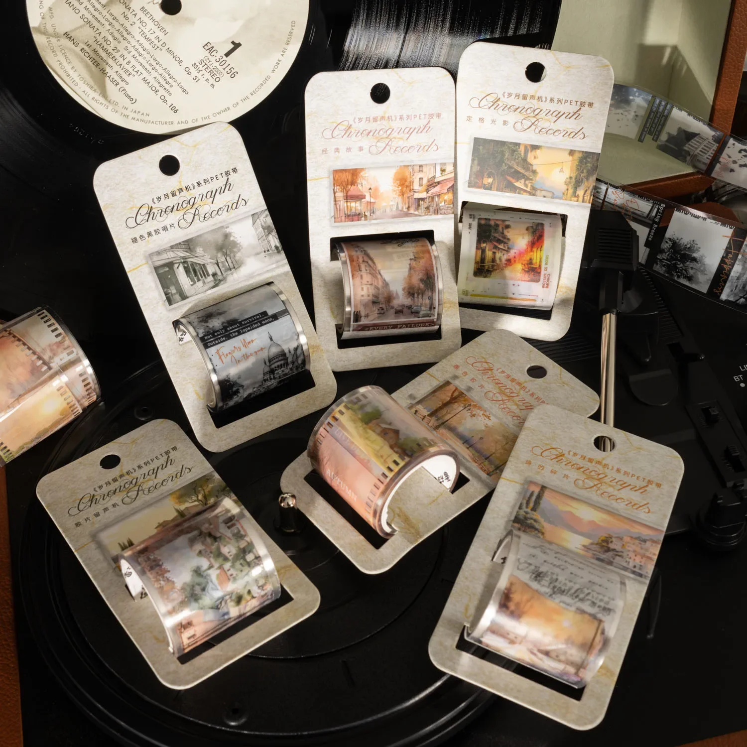 40 мм * 200 см серия граммофонов с годами винтажная сцена Ландшафтная лента для