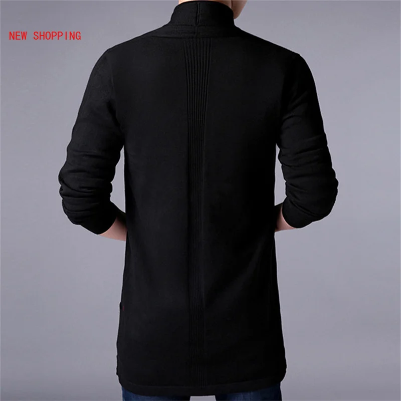 Fashion Sweater Coats Men New Autumn Men's Slim Long Solid Color Knitted Jacket Fashion Men's Casual Thin Sweater Cardigan Coats