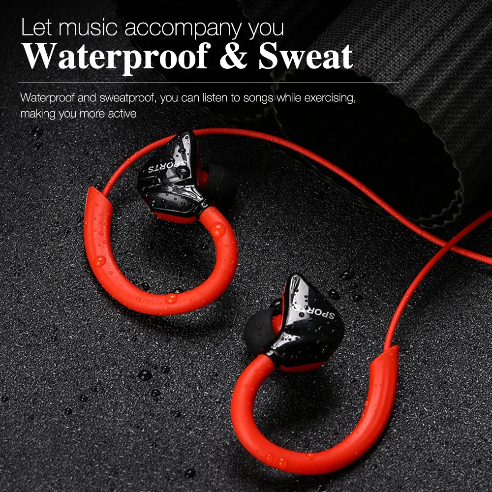 3.5mm Ear Hook Earphones Sport Running Headphones For iPhone Samsung Xiaomi pocophone In-Ear wired Waterproof Headsets with Mic - купить по