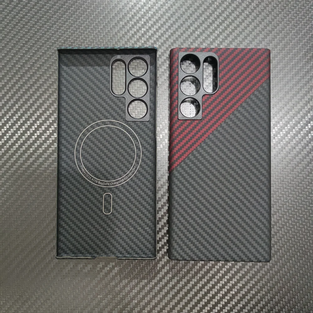 Ceny Etui Z Włókna Węglowego Do Samsung Galaxy S22 Ultra Do ładowarki Magsafe Etui Na Telefon Niebieskie Czarne Włókno Aramidowe Cienkie S22 Plus /S22 Okładka