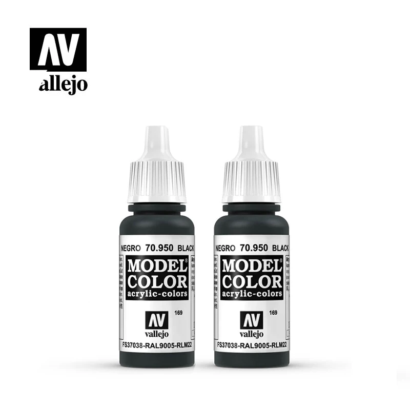 

Vallejo Pigment Paint Spain AV Model Coloring Environmental Friendly Waterborne Gloss Extinction Hand Coating Black 17ml