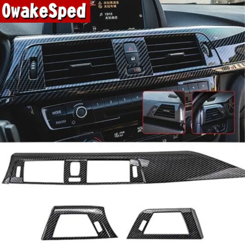 

Автомобильные аксессуары, панель приборной панели, Крышка вентиляционного отверстия кондиционера, отделка, углеродная наклейка с узором для BMW 3 серии 320Li F30