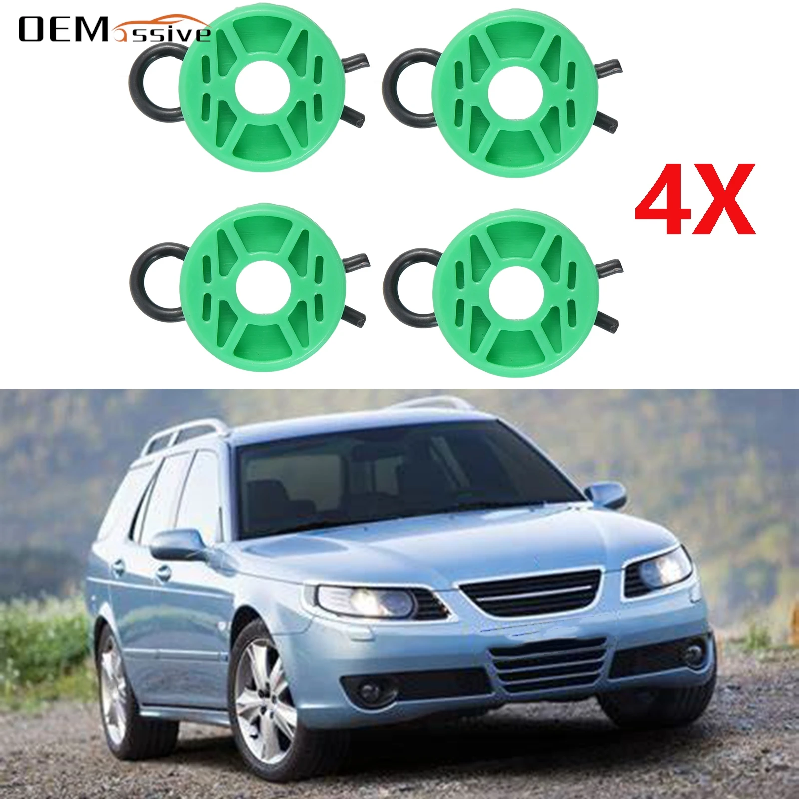 

Для Saab 900 1994-1999 9-3 99 - 03 9-5 99 - 10 передний зеленый регулятор стеклоподъемника, направляющие ролики, зажимы, автомобильные товары 4493433