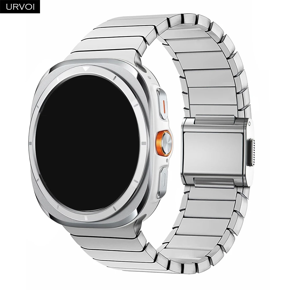 Фото Титановый ремешок URVOI для Galaxy Watch Ultra 2025, ремешок 47 мм, металлический браслет с магнитной пряжкой, легко подходит для переключения разъема №1
