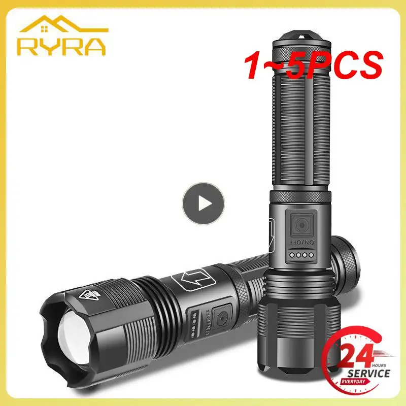 

1~5PCS Core Led Flashlight Aluminum Alloy XHP70.2 XHP50.2 Tactical Hunting Torch Usb Rechargeable Zoomable Lantern 18650 Battery