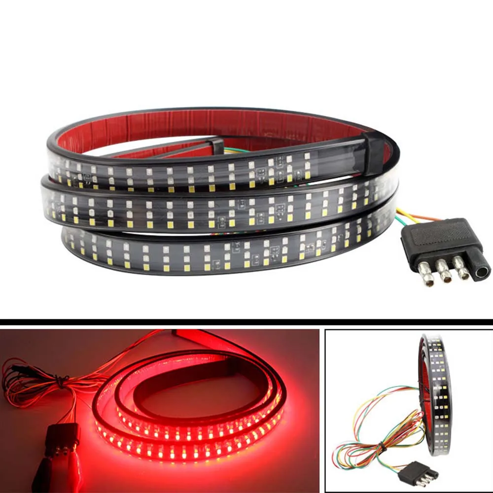 

Светодиодная лента для задней двери грузовика, 60 дюймов, 12 В, тройной ряд, 5 функций, с обратным тормозом, поворотным сигналом для джипа, пикап...