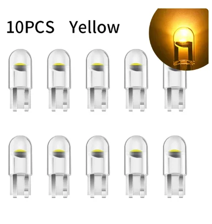 

10 шт., Автомобильные светодиодные лампы T10 W5W 12 В 7500K