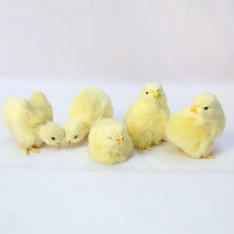 4 PCS New Simulation Lovely Plush Chick Toy Easter Realistic Animal Doll Kids Birthday Christmas Gift Early Education Cognition