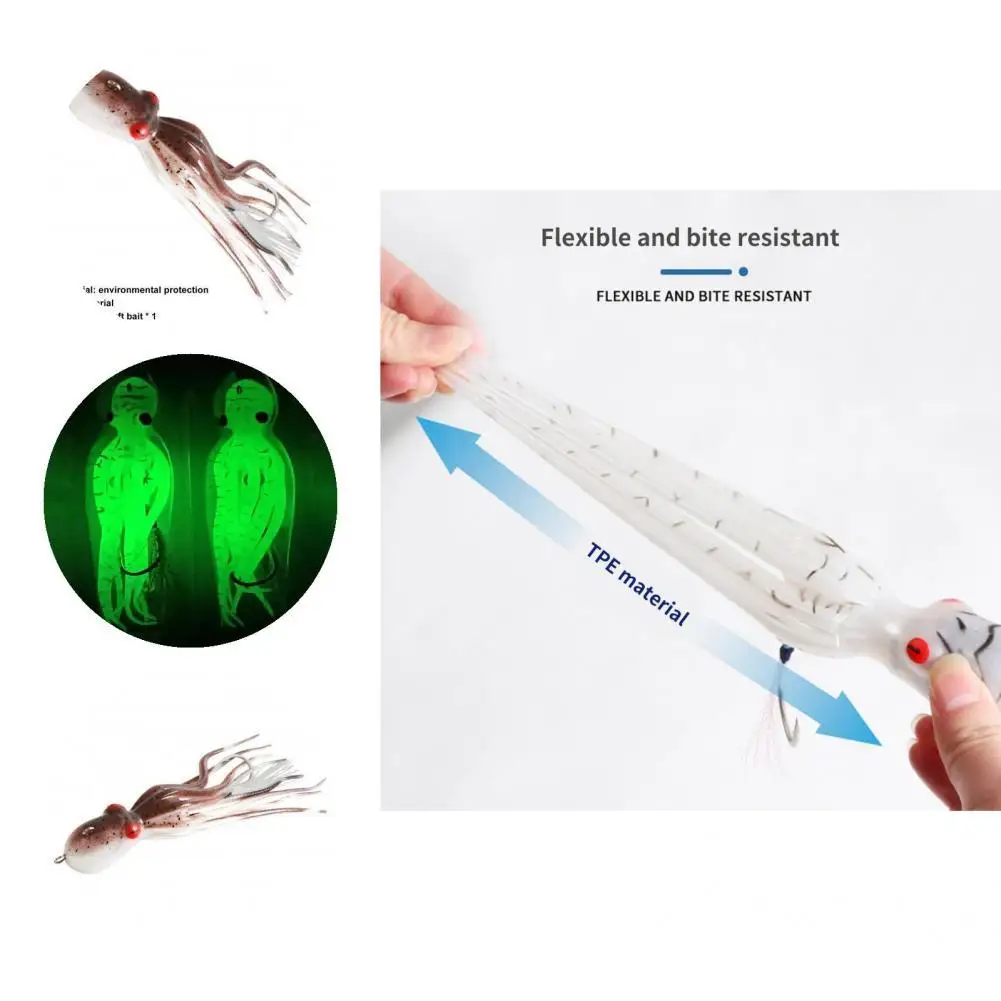 

Soft Octopus Bait Resistant To Biting Multi Sizes Fake Octopus Bait Anti-deformation Squid Bait for Fishing Squid Bait
