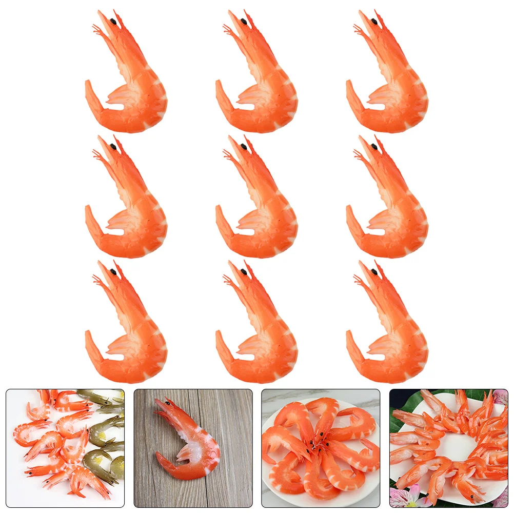 

9 Pcs Realistic Food Model Props Mariposas Decorativas Para Pared Simulated Shrimp Plastic Trim Fake Fried