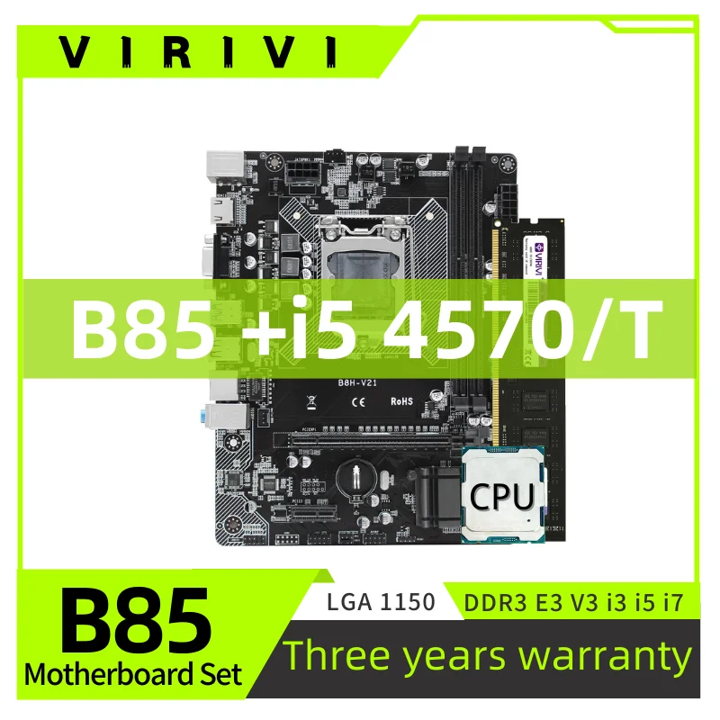 

VIRIVI B85 DDR3 Motherboard Set With i5 4570/T LGA1150 CPU*1 match DDR3 desktop memory