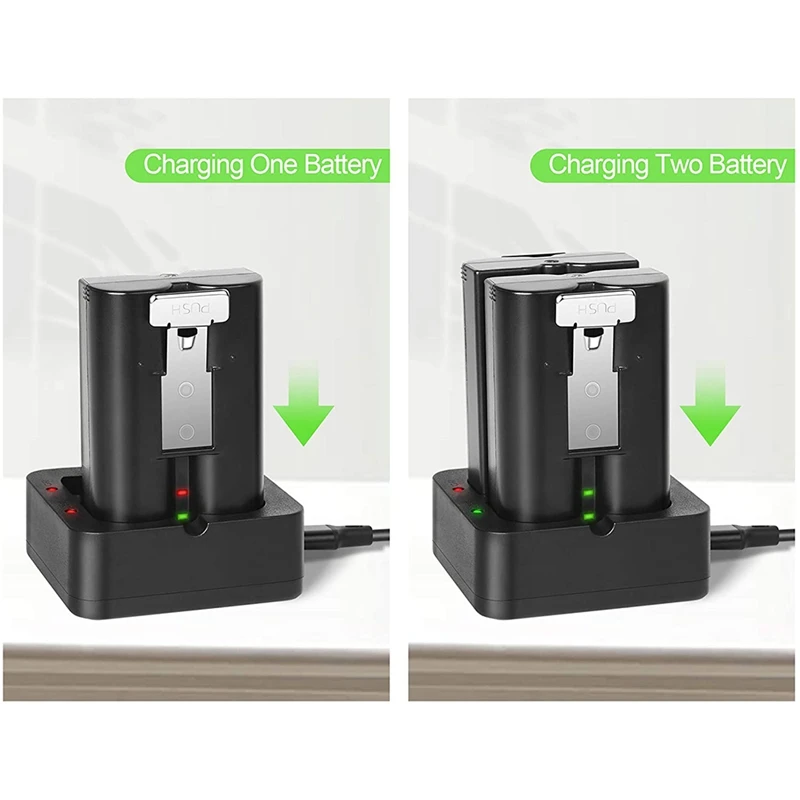 USB зарядная станция с 2 аккумуляторами 3 65 в 6040 мАч литиевая батарея для кольцевого