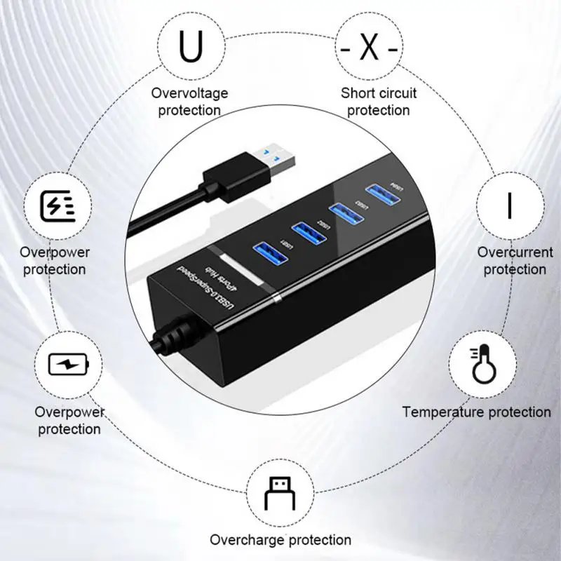 

Data Transfer Usb Hub Extensions High Speed 5gbps Usb Charging Port Adapter Portable 4 Port Usb Splitter For Desktop Pc Mac