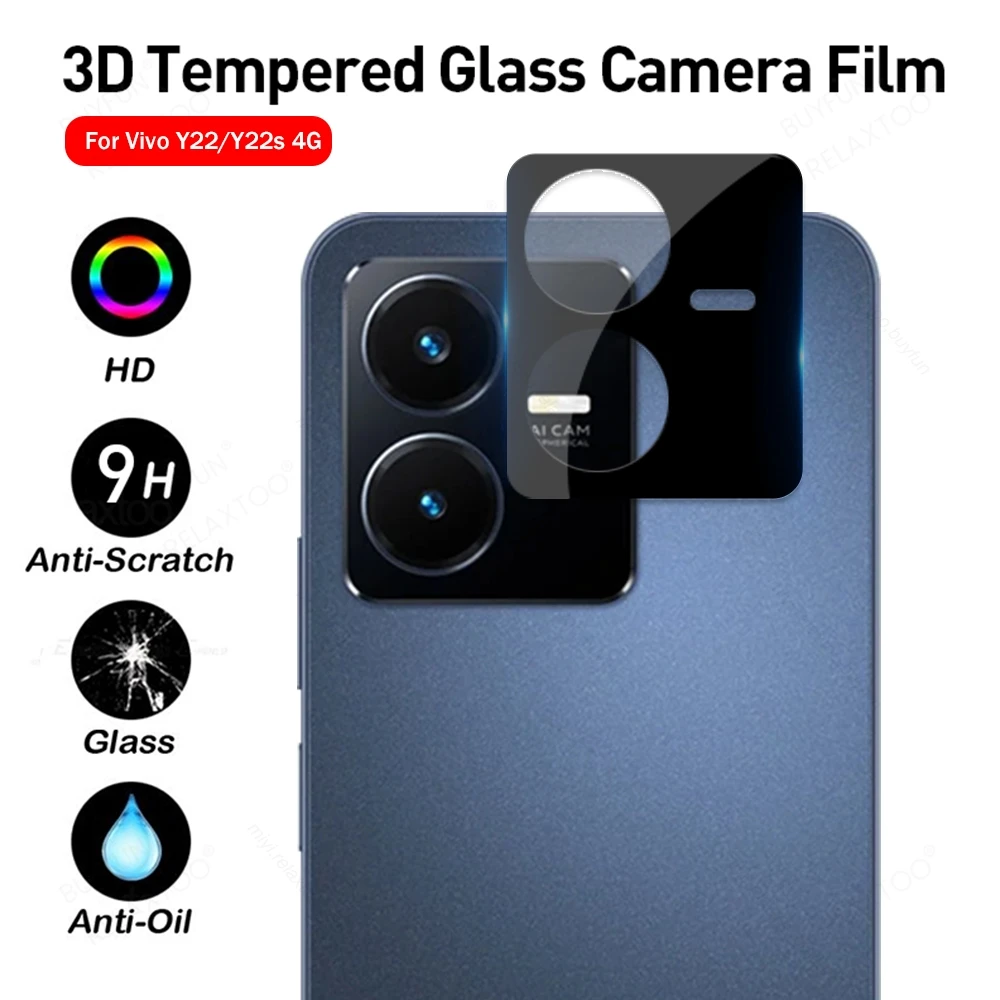 

3D Защитная крышка для объектива задней камеры Vivo Y22 Y22s 4G, Защитное стекло для заднего объектива Vivoy22 Y 22 s 22 s 4G 2022 V2206 V2207 6,55"