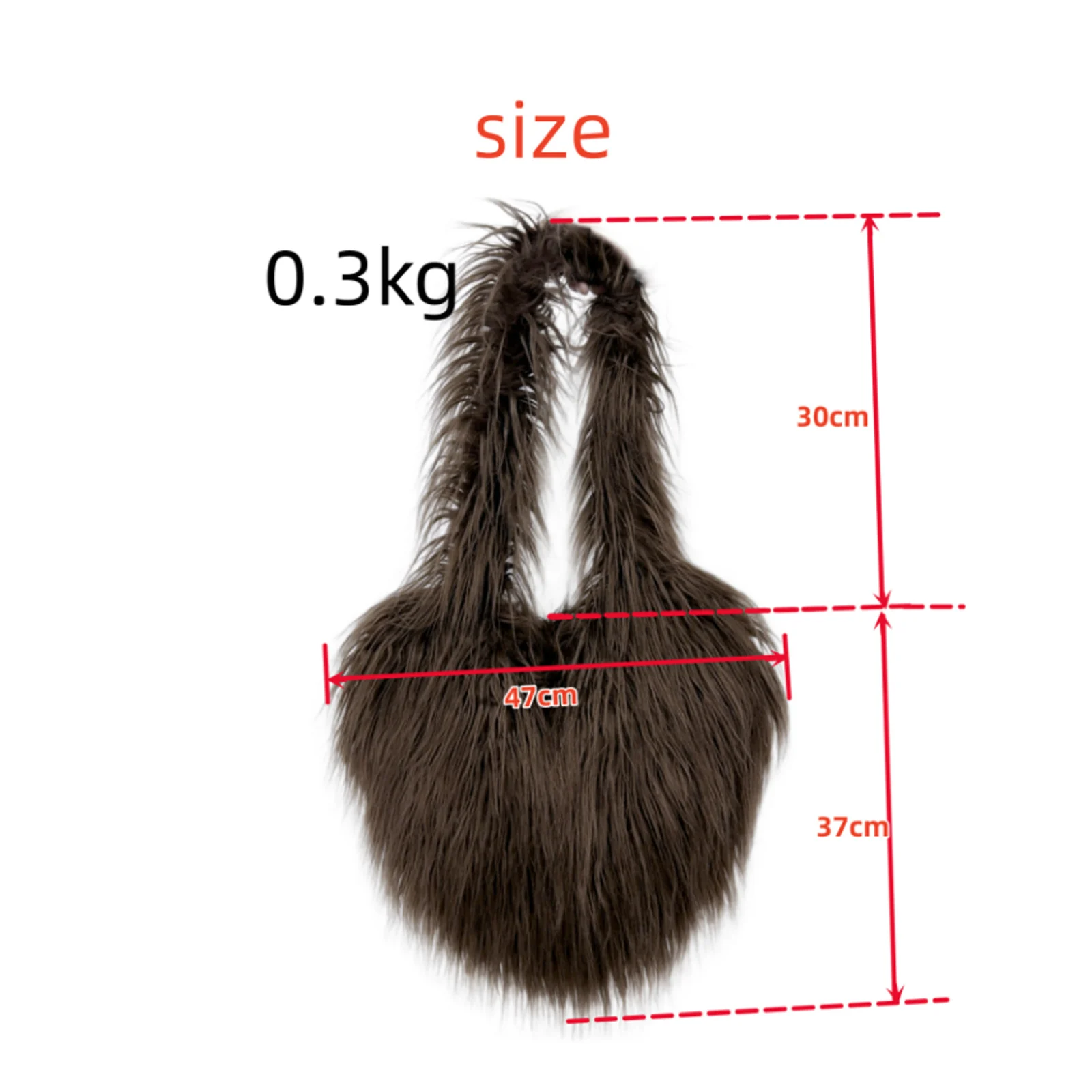 Женская объемная сумка ISKYBOB вместительная для покупок в виде пушистого сердца