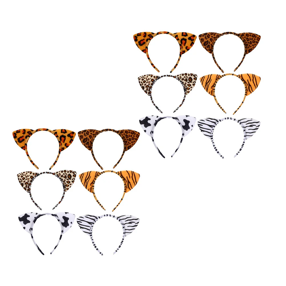 

12 Pcs Costumes Girls Earphone Animal Hair Hoop Unique Headdress Prop Hairband Party Fabric Creative Child