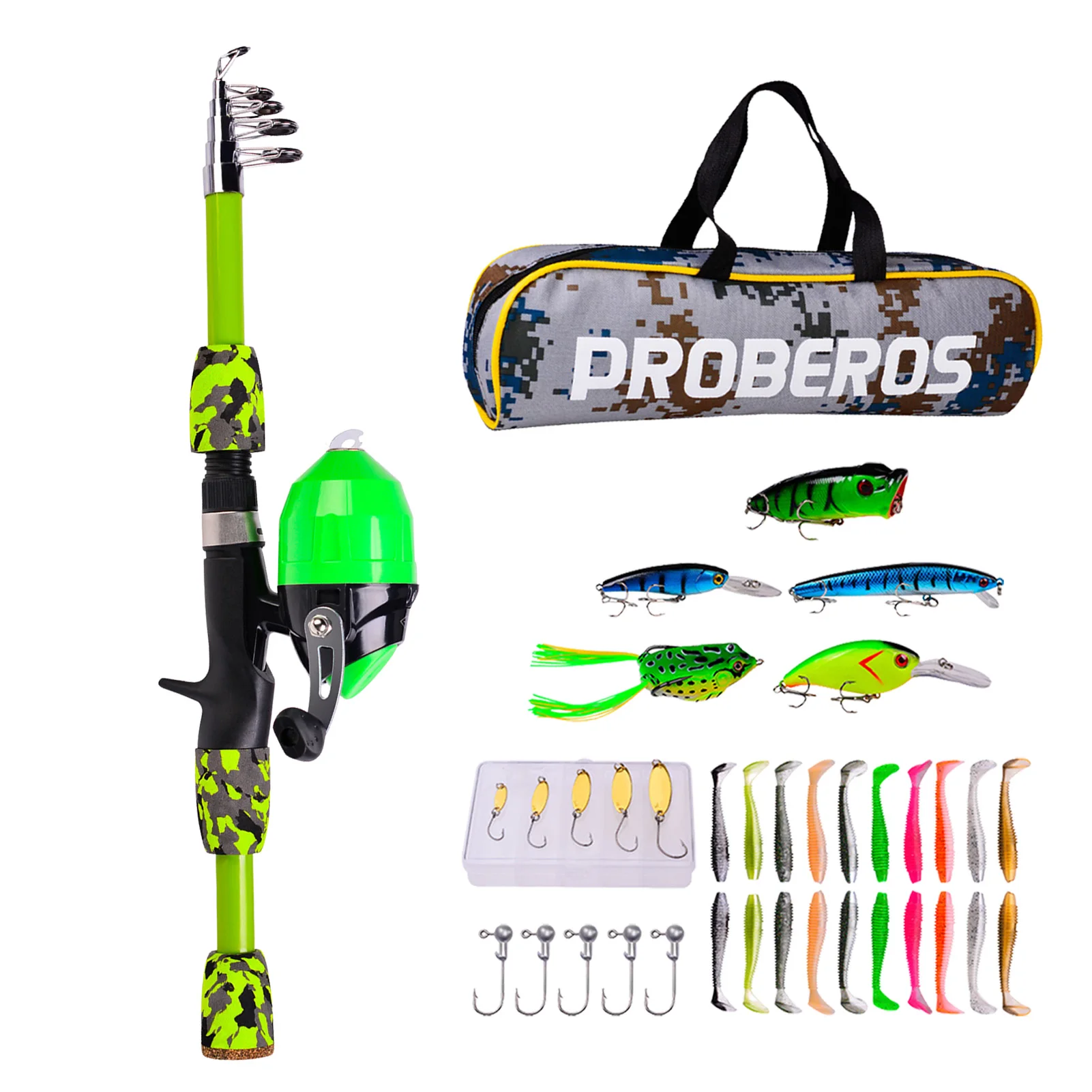 

Kids Fishing Pole Kit Telescopic Fishing Rod Combo Full Kits Rod And Reel Kit For Boys Girls Or Youth Great Birthday Gift