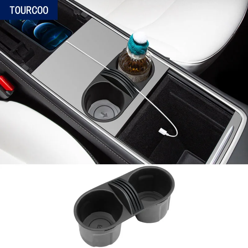 

For Tesla Model 3 Y Center Console Non-slip Water Cup Holder Rubber Cup Insert Car Modification Accessories