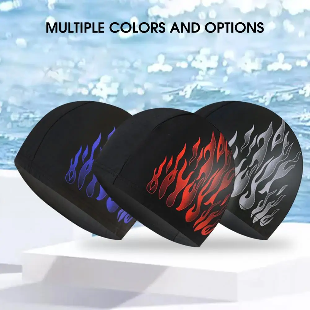 

Simple Swimming Hat Nylon Cloth Anti-UV Wear Resistant Ear Protection Head Male Swimming Cap Swim Pool Cap Tear-resistant