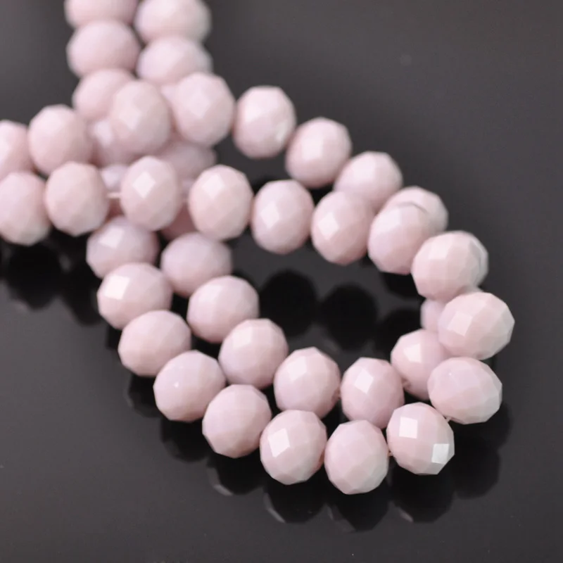 

Rondelle Faceted Czech Crystal Glass Opaque Light Purple Color 6mm 8mm 10mm Loose Spacer Beads for Jewelry Making DIY