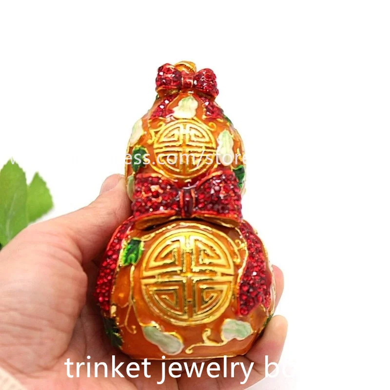 Collectible Calabash Trinket Jewelry Fengshui Cucurbit Metal Home Gourd Craft Dispplay 1 pc