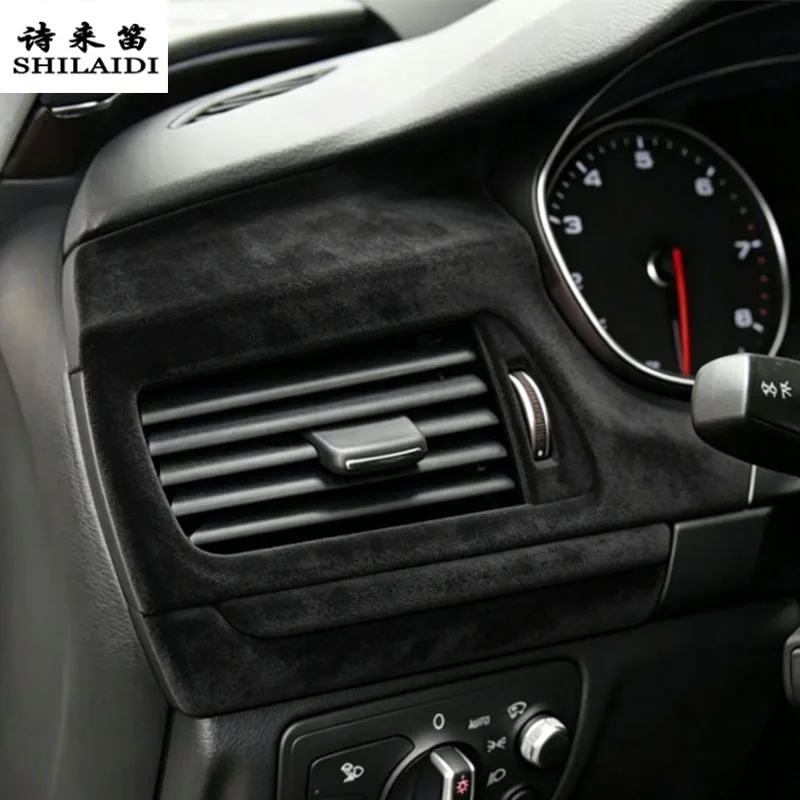 Фото Накладки из замшевой кожи для Audi A7 S7 RS7 2009-2018: на приборную панель, воздуховоды, вентиляционные отверстия, для пассажира, на рычаг переключения передач, на подстаканник, на подлокотник, наклейки №4