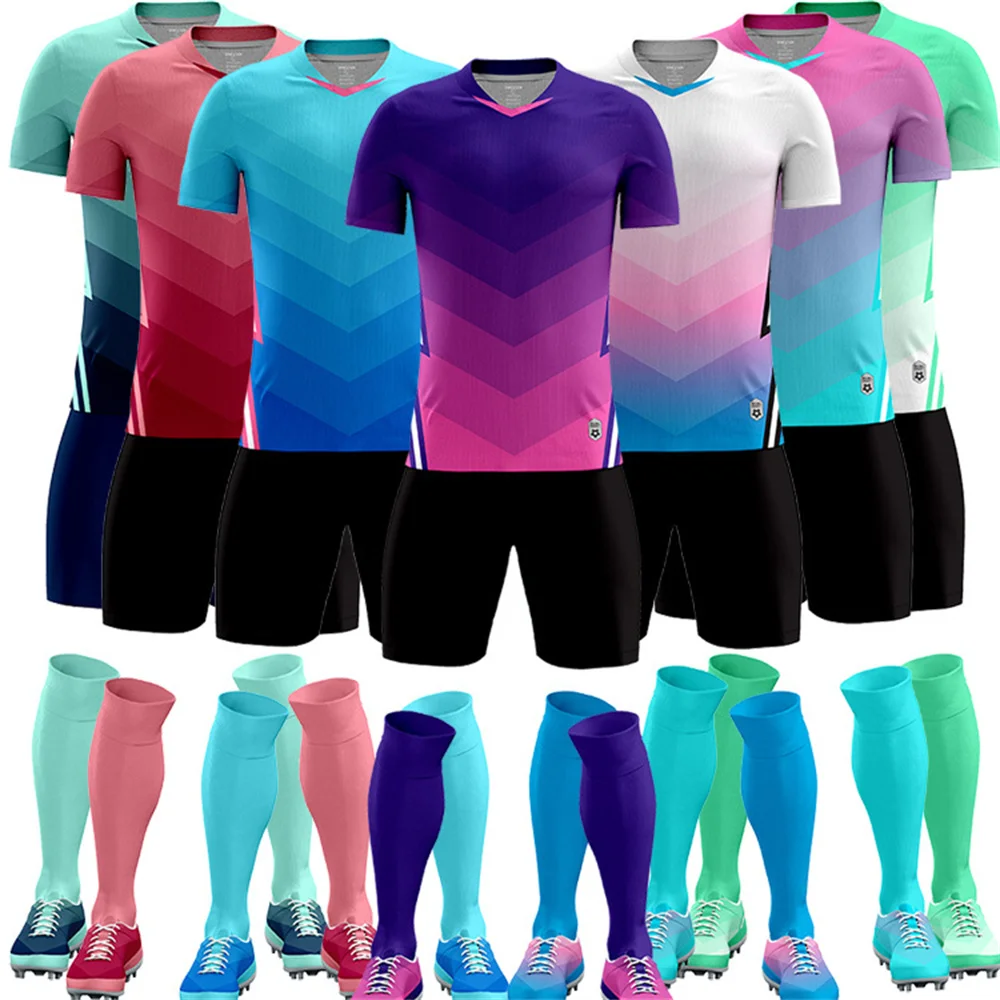 

Adult Children's Football Training Suit Blank Soccer Jersey & Team Uniforms Sportswear Short Sleeve Tracksuit Customized