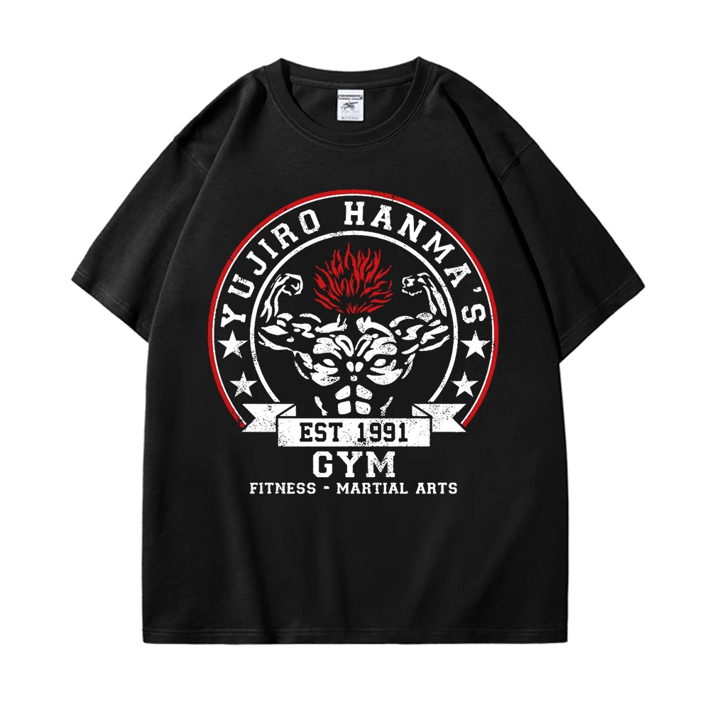 

Baki The Grappler Anime Mens T Shirt Yujiro Hanma Short Sleeve Casual Men Cotton Tshirt Clothes for Teens Classic Punk Tee Shirt