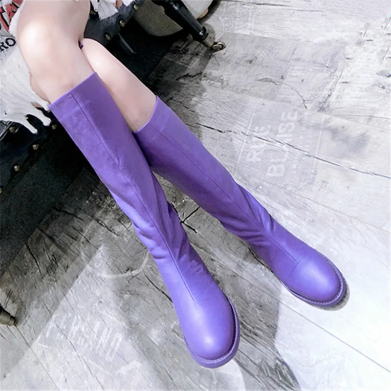 

Женские дизайнерские кожаные сапоги на платформе, зимние теплые и водонепроницаемые рыцарские сапоги до колена, сексуальные черные сапоги для фетиша и танцев на шесте