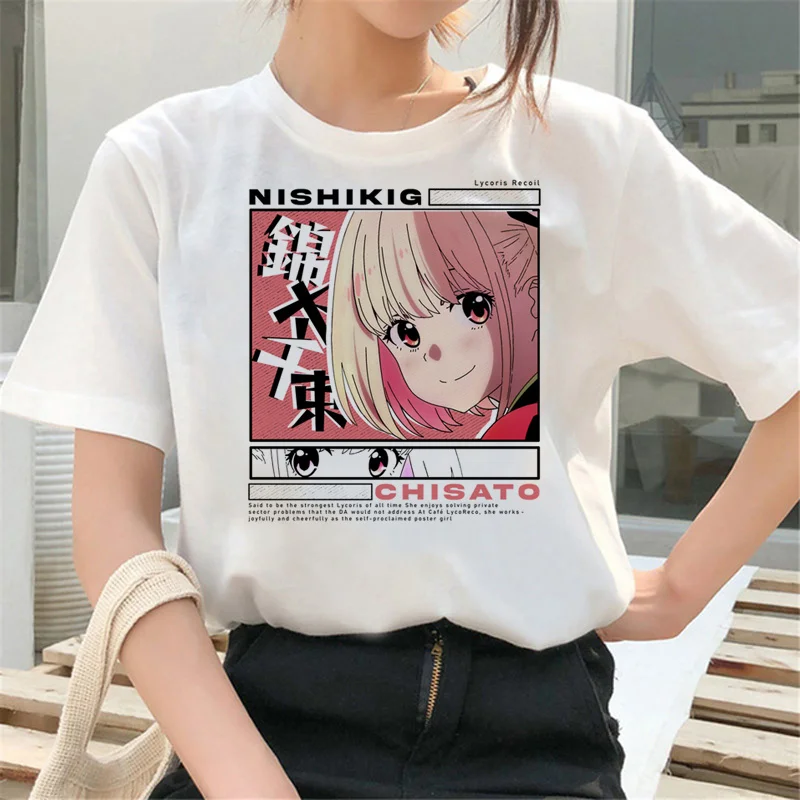 

Футболка lycoris recoil Мужская, летний топ 2022, Винтажная Футболка y2k с графическим принтом, y2k Манга