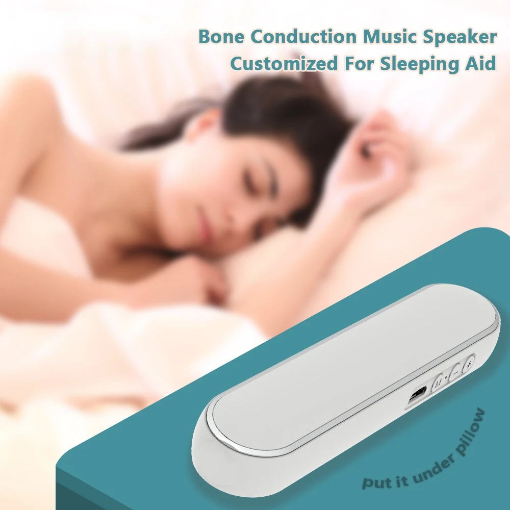 

Bone Conduction Sleep Bluetooth Music Speaker Stereo Bass Wireless Portable Soundbar MP3 Music Box Sleeping Aid For Pillow