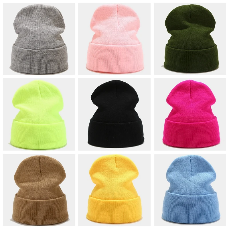 

Winter Hats for Women Men Fashion Beanies Knitted Hat Solid Soft Girls Boy Beanie Warm Ski Cycling Bonnet Cap Hat 2023 Wholesale