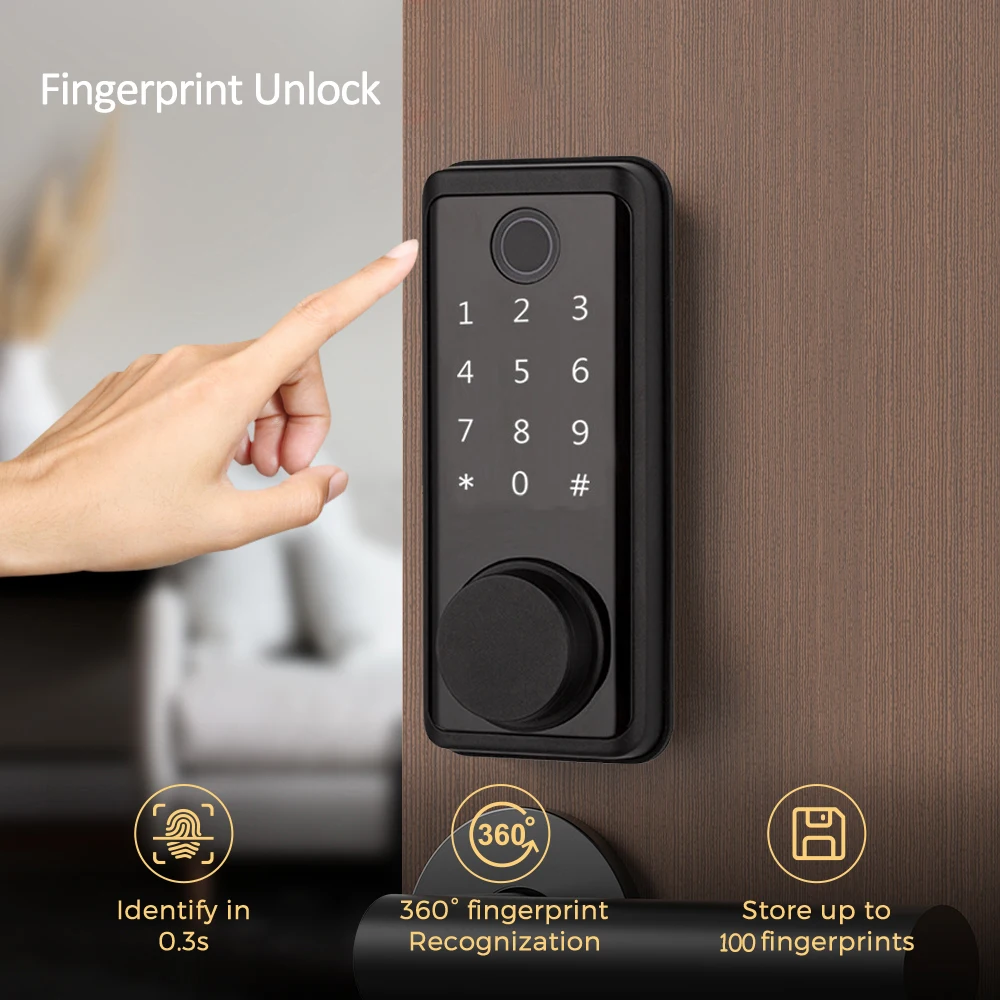 

WAFU X3 Smart Fingerprint Door Lock Support Password Mechanical Key Card Tuya APP Unlock Suitable for indoor Use