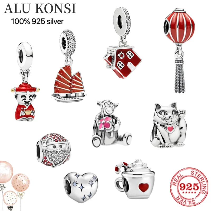 

hot sale Luxury Fit Original 100% 925 Sterling Silver charms pan beads for Women fashion Authentic DIY Jewelry Christmas gift