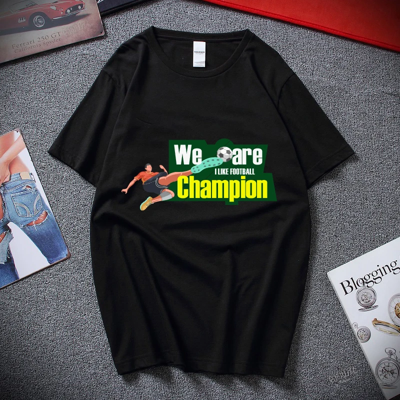 

Men’S T Shirt Soccer Ball Short Sleeves Tshirt Crew Neck T-Shirt for Men